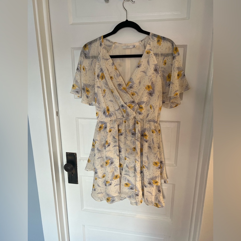 LUSH Cream Floral Mini Dress